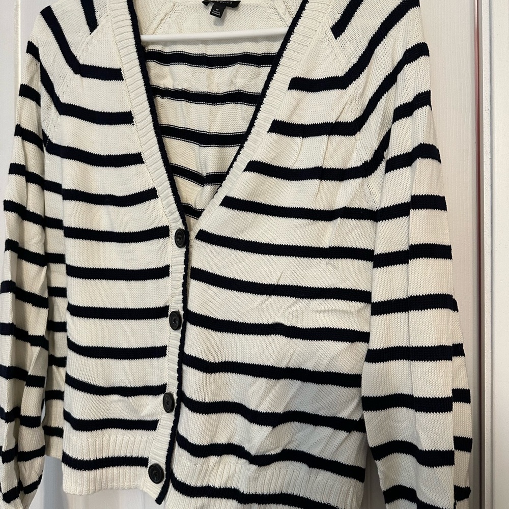 CLEANOUT- MAKE AN OFFER! Talbots striped raglan sleeve cardigan - Picture 3 of 5
